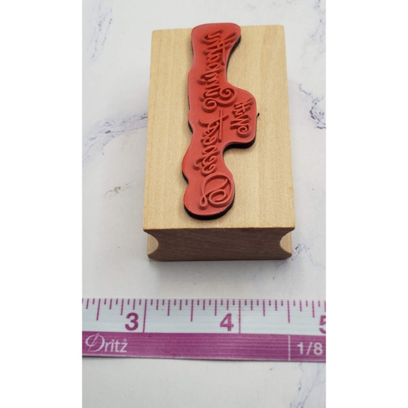 With Deepest Sympathy Script Wood Mounted Rubber Stamp - Picture 7 of 7